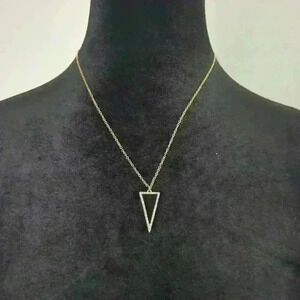 Get Gem Pave Triangle Gold Plated 18” Necklace